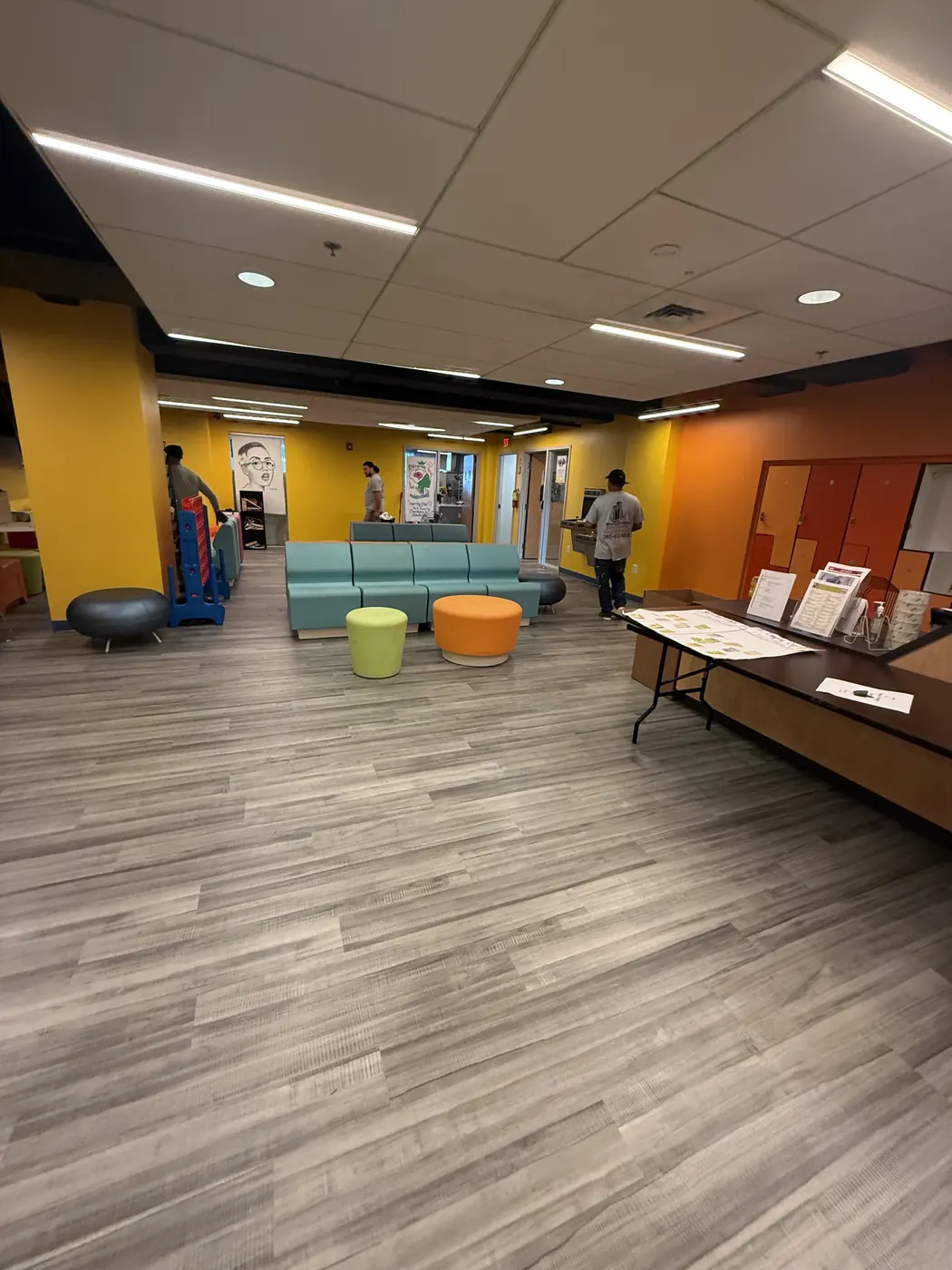 Colorful customer-facing commercial interior