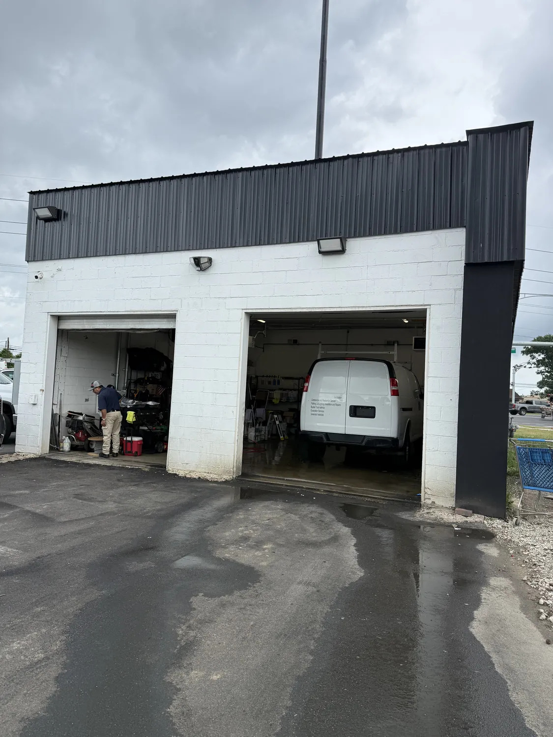 Organized active renovation area with controlled vehicle and material access