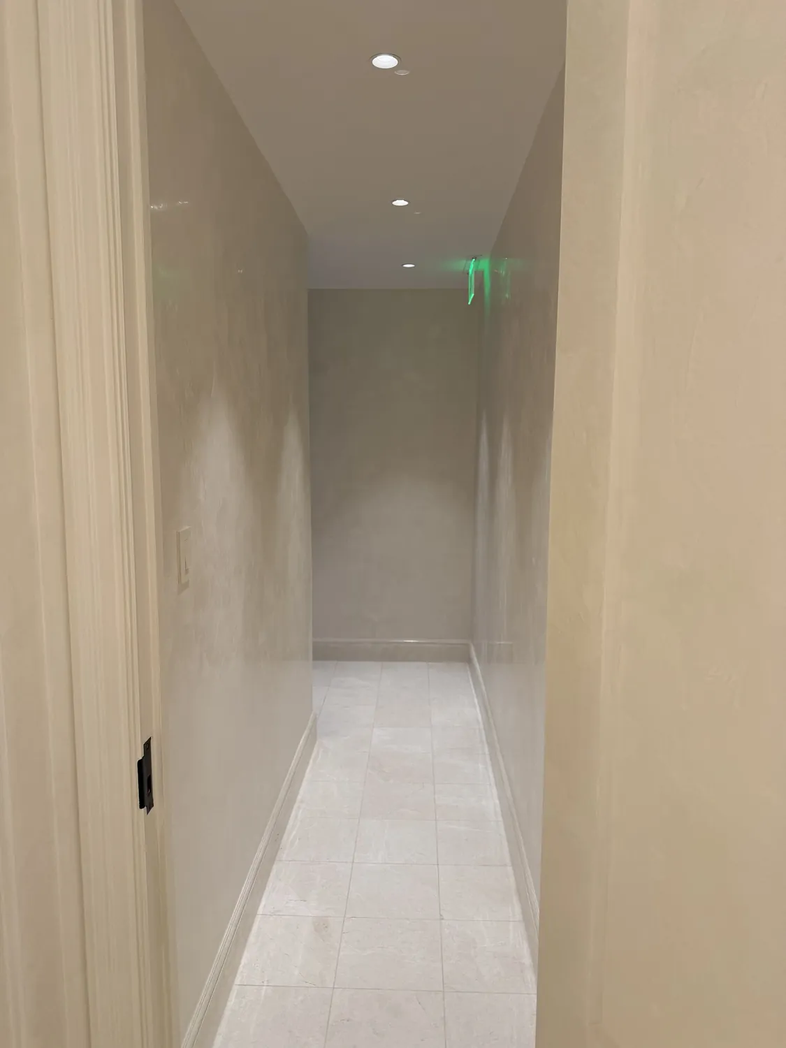 Commercial corridor opening showing clean frame and wall transitions